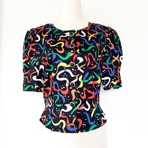 VINTAGE 🍾 Doncaster Bright Party Top